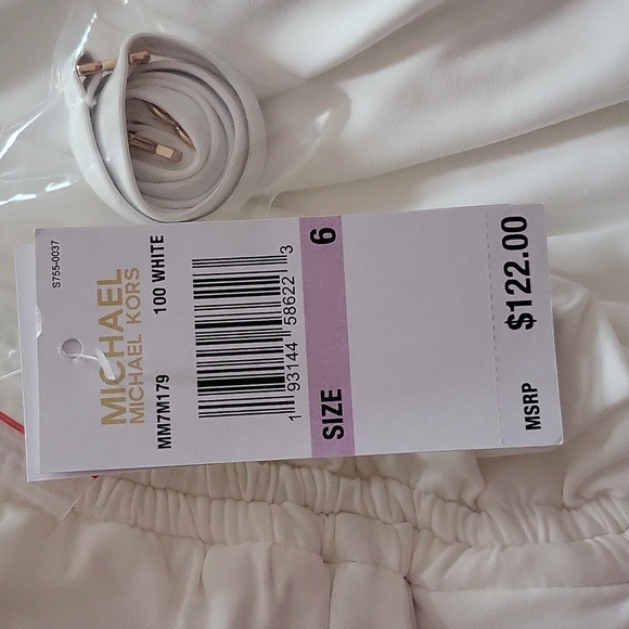 1601- Michael Kors Women's Swimsuit White Color Size 6 NWT - Picture 5 of 10